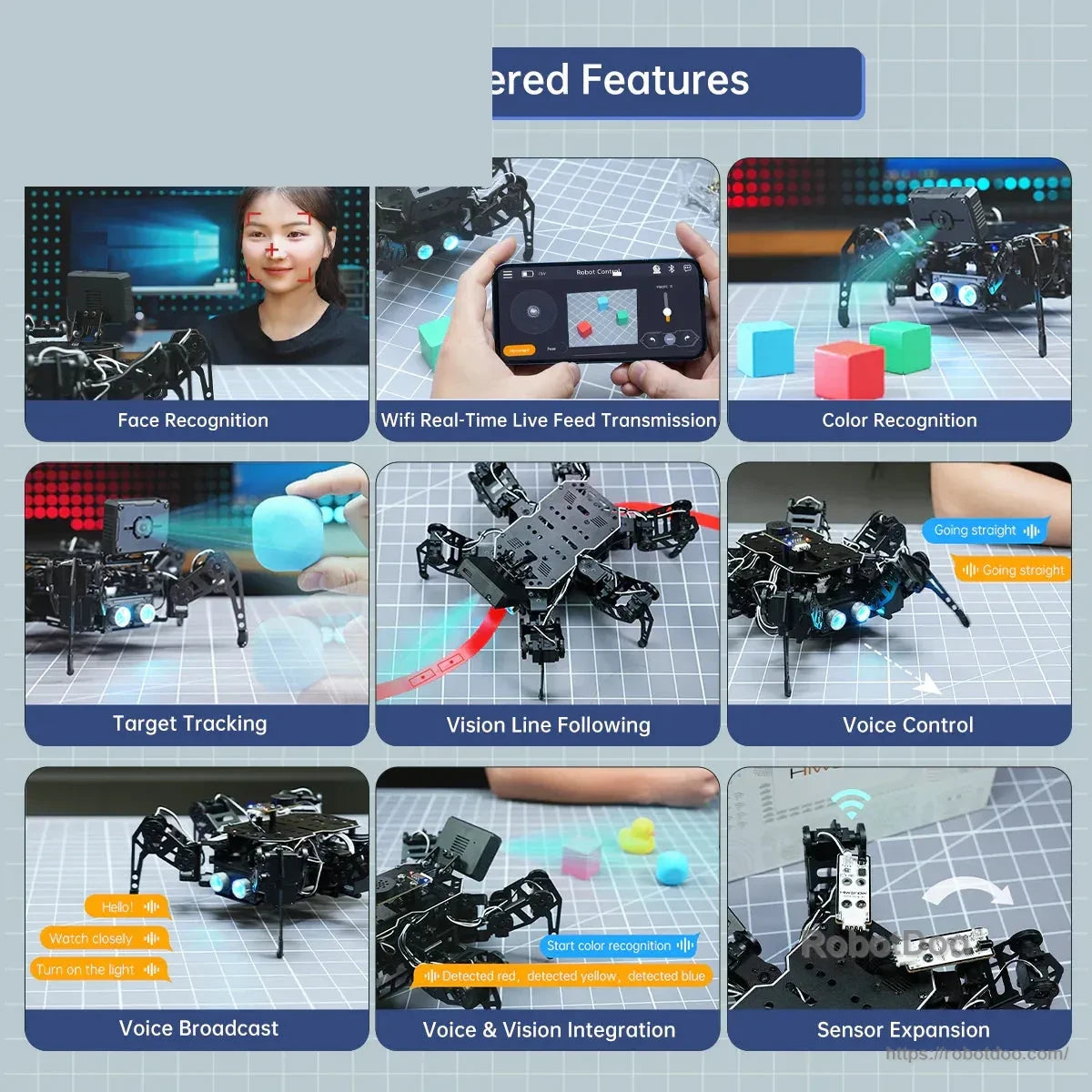 Hiwonder miniHexa 18DOF AI Hexapod Robot with ESP32 Vision and Voice for Arduino Learning