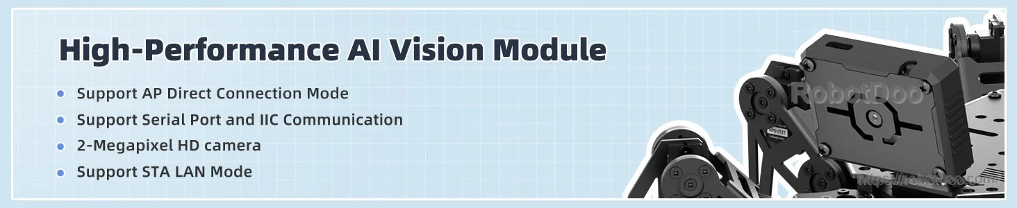 ESP32-S3 AI vision module with 2-megapixel HD camera for miniHexa robot