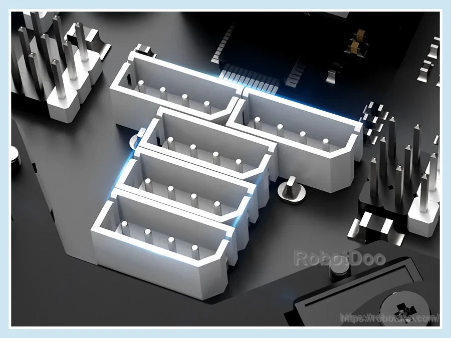 Hiwonder miniHexa 18DOF AI hexapod robot with six white leg frames and black servo mounting plates