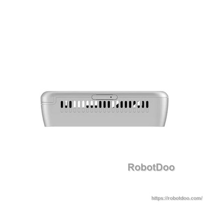 Top edge view showing ventilation slots and centered USB-C port opening on the camera