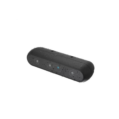 Intel RealSense D555 PoE depth camera, front view with stereo lenses and IR projector in rugged housing