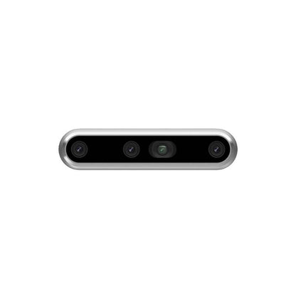 Intel RealSense D455f depth camera front view with stereo lenses and center module