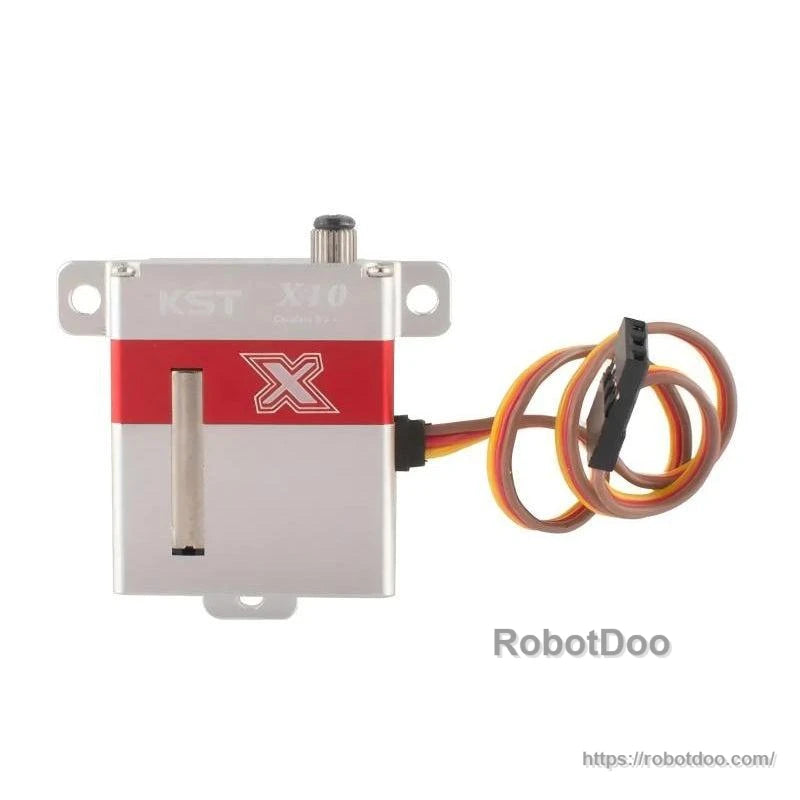 Front view of with coiled 3-wire lead and female servo connector