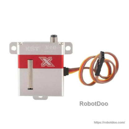 Front view of with coiled 3-wire lead and female servo connector