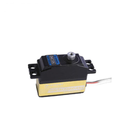 Kpower DMC026 digital coreless servo motor, angled top view with metal spline output shaft