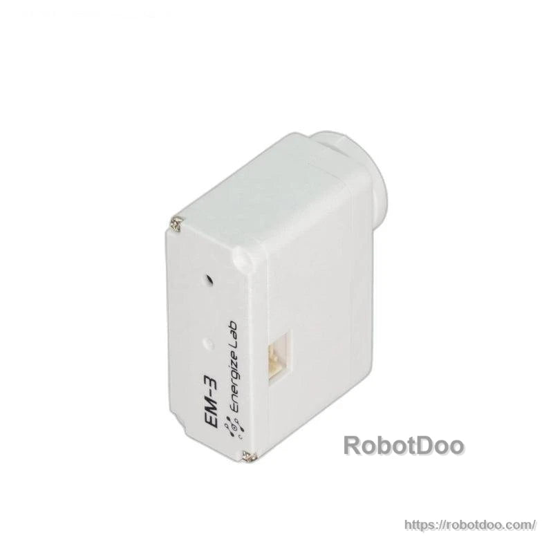 Kpower EM3 Servo Motor labeled EM3-7 on housing, angled view with side connector opening