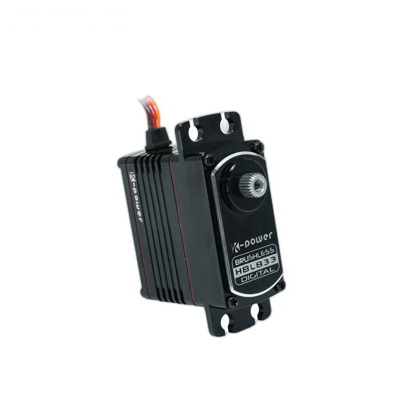 Front view of Kpower HBL833 digital brushless servo motor with output spline and mounting tabs