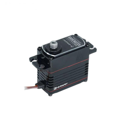 Kpower HBL835 Servo Motor angled top view with metal output spline and lead wire