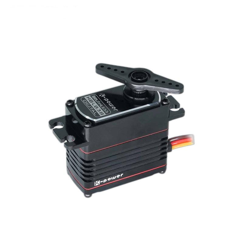 Kpower HBL838 servo motor with mounting tabs, servo horn installed, and 3-wire lead