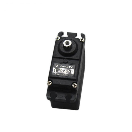 Kpower M0200 servo motor micro servo with metal output spline and M0200 label, top view
