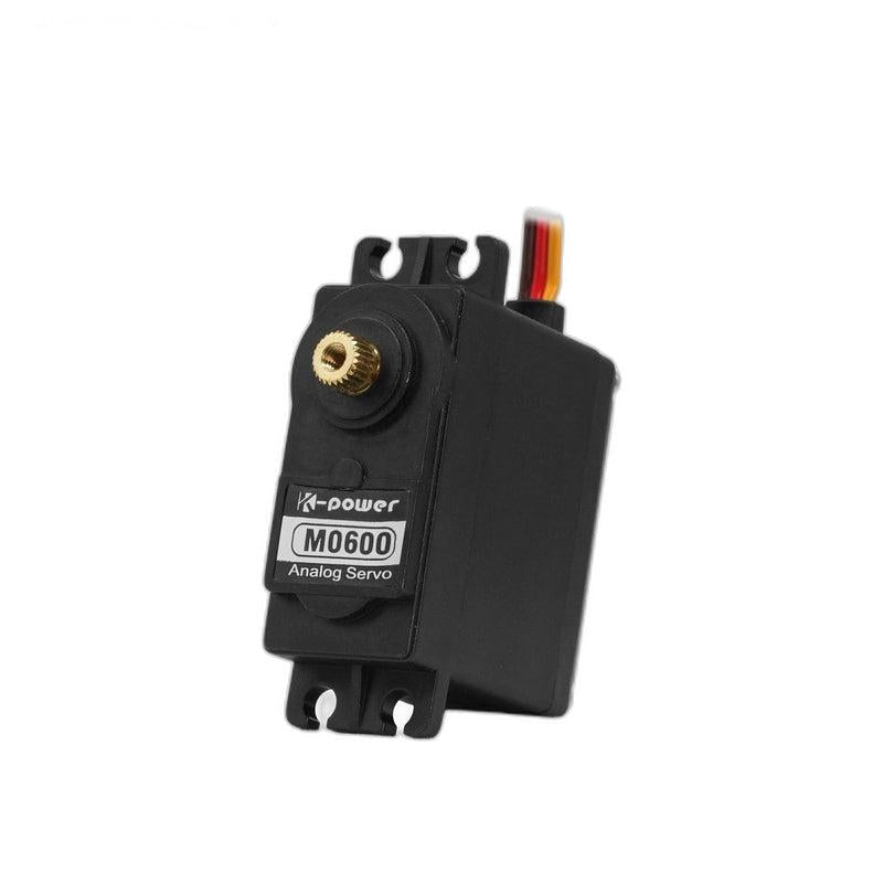 Kpower M0600 servo motor front view with M0600 label and brass output spline