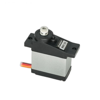 Kpower MM0160 Micro Servo Motor, angled view showing output spline and mounting tabs