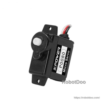 Side angle showing Kpower P0080 servo output spline area and three-wire lead