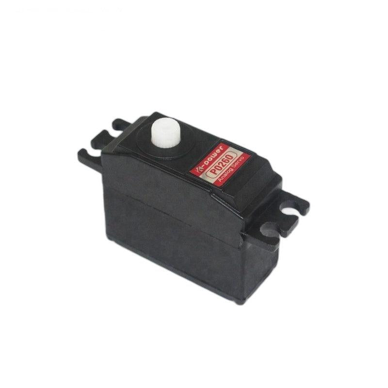 Kpower P0260 servo motor main view with mounting tabs and white output shaft
