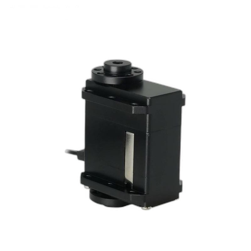 Kpower RC05P servo motor in black housing, angled view showing output spline and mounting flanges