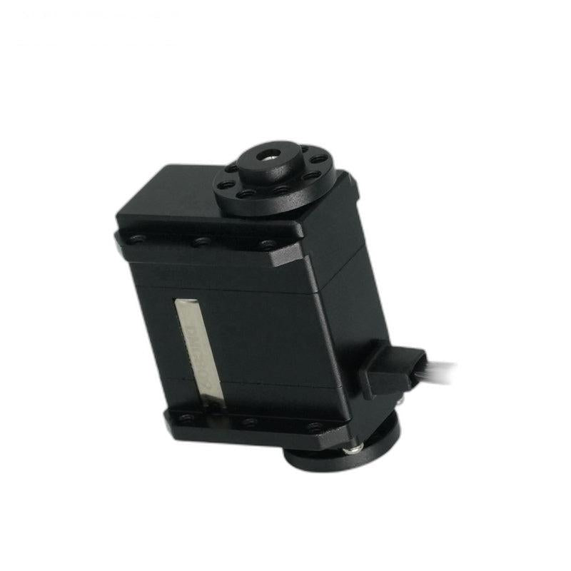 Kpower RC05P servo motor angled view with cable lead and output spline visible