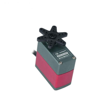 Kpower RC20P robotic servo motor angled view with servo horn installed and RC20P label
