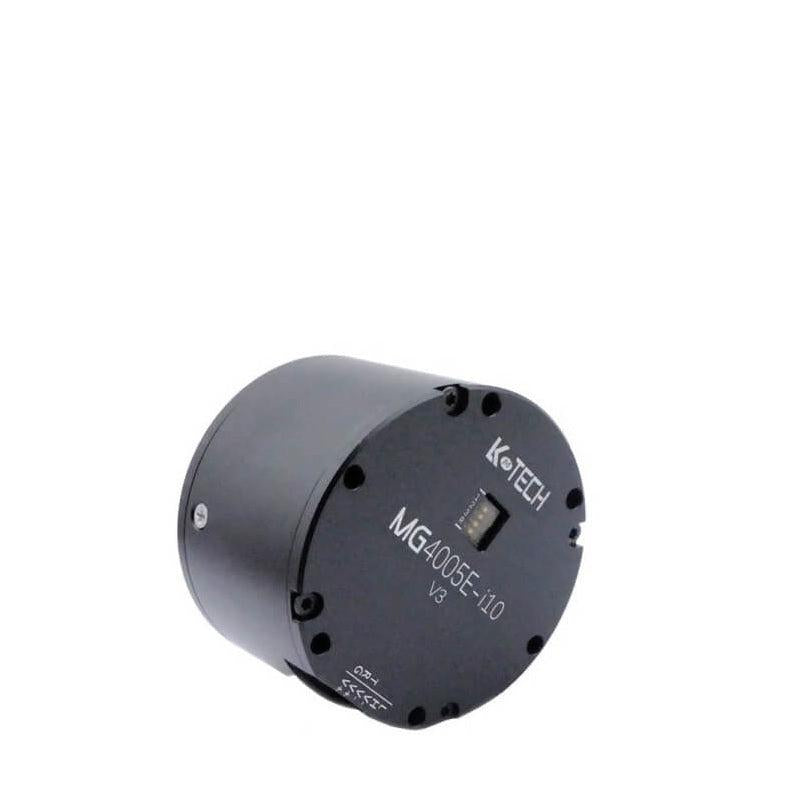 LKMTECH MG4005E-i10-V3 planetary gear motor angled view showing top cover screws and connector opening