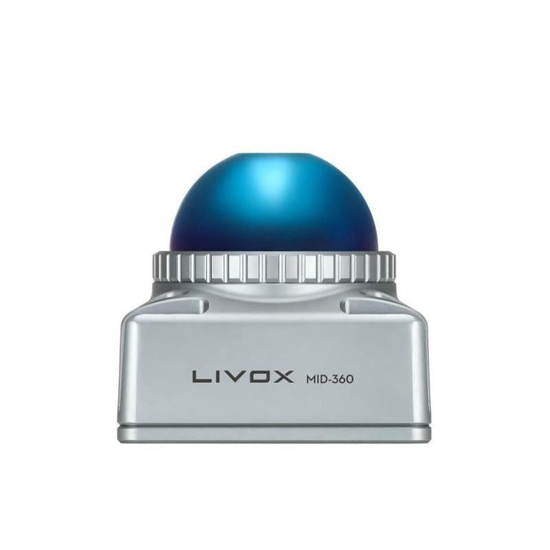 Livox MID-360/MID-360S LiDAR Sensor front view with blue dome and MID-360 logo