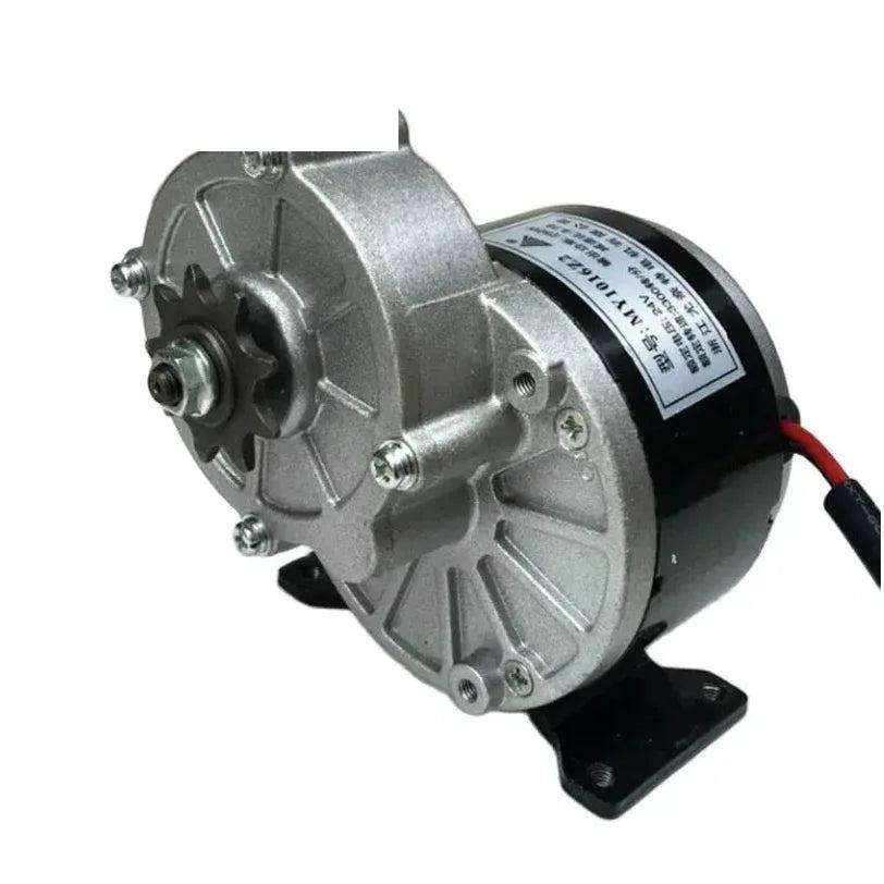 MY1016Z2 250W 24V DC brushed gear motor with sprocket output shaft and mounting base