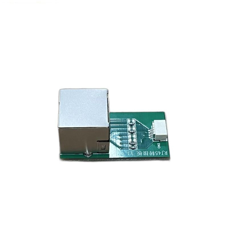 MyActuator RJ45-to-EtherCAT Module PCB with shielded RJ45 jack and small board connector, angled view