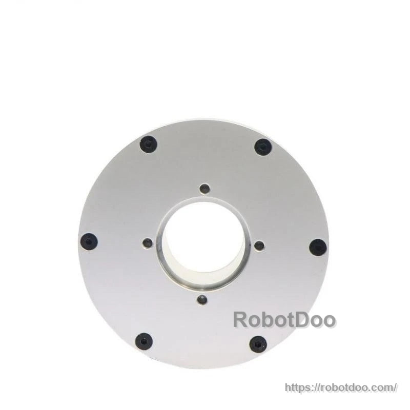 Rear face view with central bore and mounting hole pattern on circular end plate