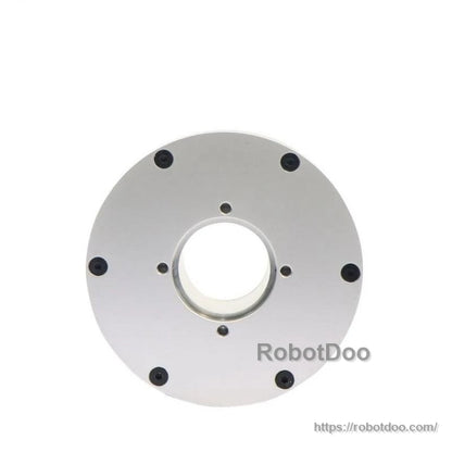 Rear face view with central bore and mounting hole pattern on circular end plate