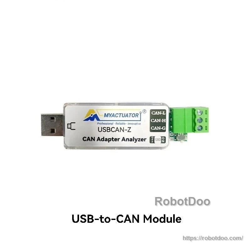 USB-to-CAN module labeled USBCAN-Z CAN adapter analyzer with green terminal block