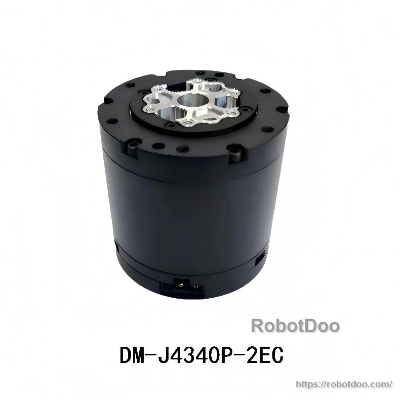 DM-J4340P-2EC actuator module close-up, black cylinder with silver top bracket
