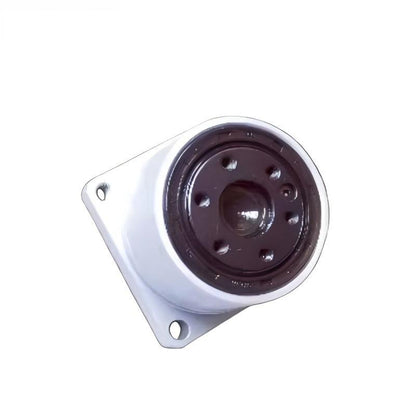 MINIF harmonic reducer angled front view with black circular faceplate and 4-hole mounting flange
