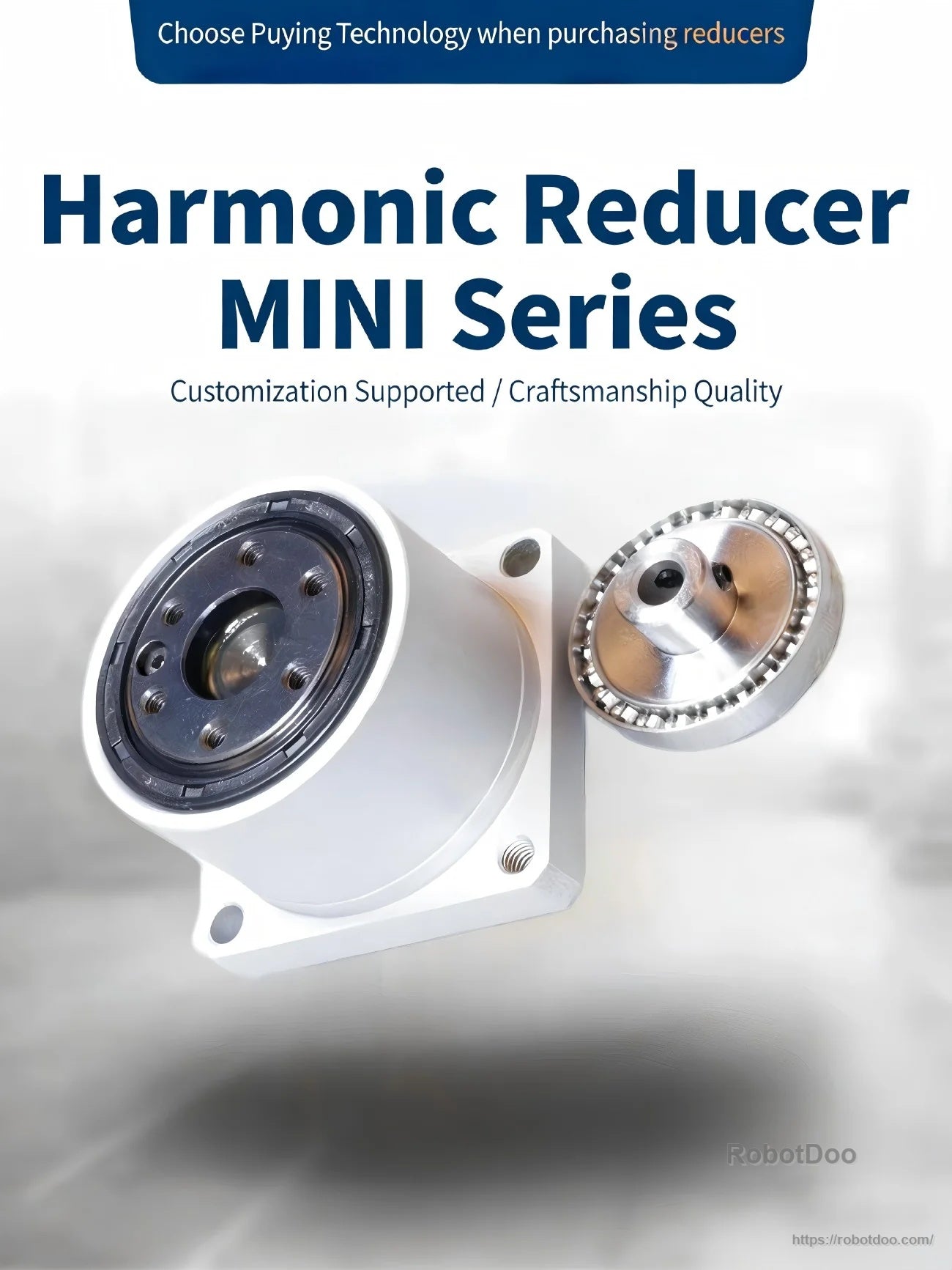 PY TECHNOLOGY MINI Series harmonic reducer with compact square flange housing for robotics transmission