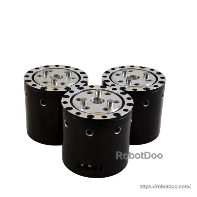 Three black cylindrical motors grouped together, showing top mounting plates and side ports