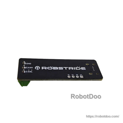 ROBSTRIDE USB-CAN adapter board, top side with GND, CANH and CANL pin labels