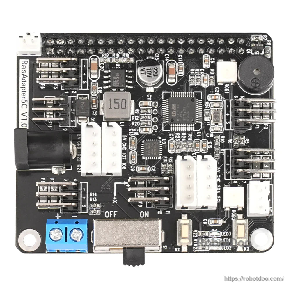 Raspberry Pi 5 Expansion Board, Servo Motor Driver, ROS Robot Manipulator Arm Smart Car Controller