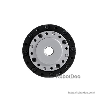 Front mounting flange close-up with central bore and bolt hole pattern on TA-40 actuator
