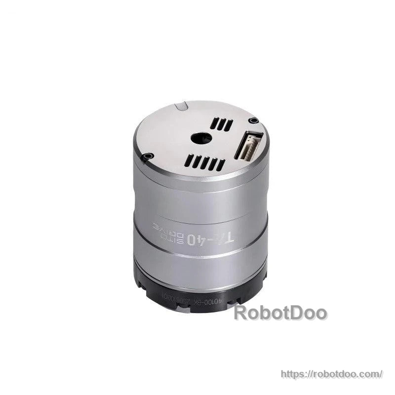 Rear face of TA-40 actuator with vent slots and rectangular connector port