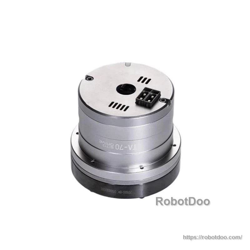 Rear view of TA-70 actuator showing electrical connector port and ventilation slots on end cap