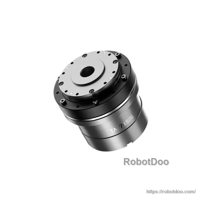 SITO DRIVE TA-70 rotary actuator top flange detail at an angle, showing bolt pattern and center opening