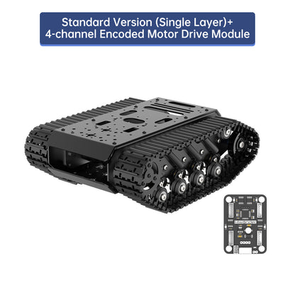 Standard single-layer tracked chassis version with 4-channel encoded motor drive module board