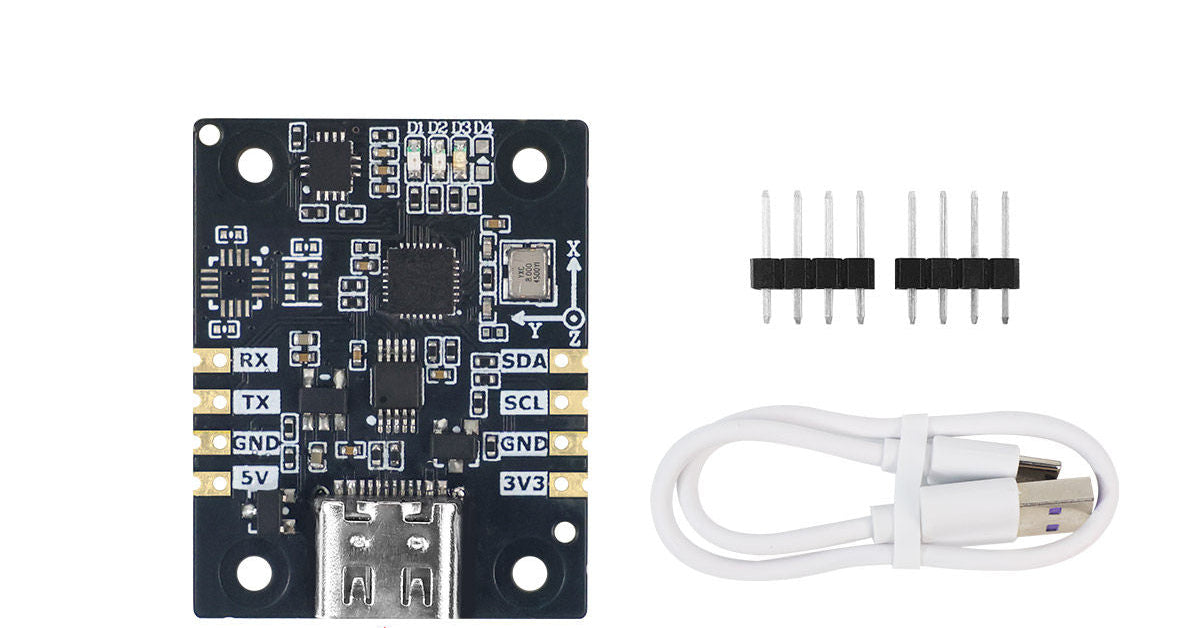 0-Axis AHRS IMU Sensor Module with Barometer | 6/9/10 DOF Inertial Measurement Unit | USB Type-C | ROS Compatible