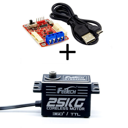 FEEtech STS5420M 25KG 360° Coreless Bus Servo TTL Magnetic Encoder Metal Gear Low Profile