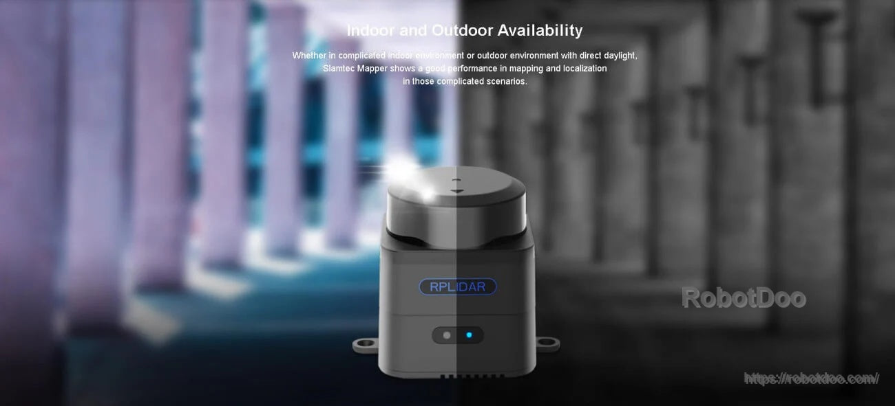 Sensor with indoor/outdoor availability heading, representing mapping in varied lighting including direct daylight