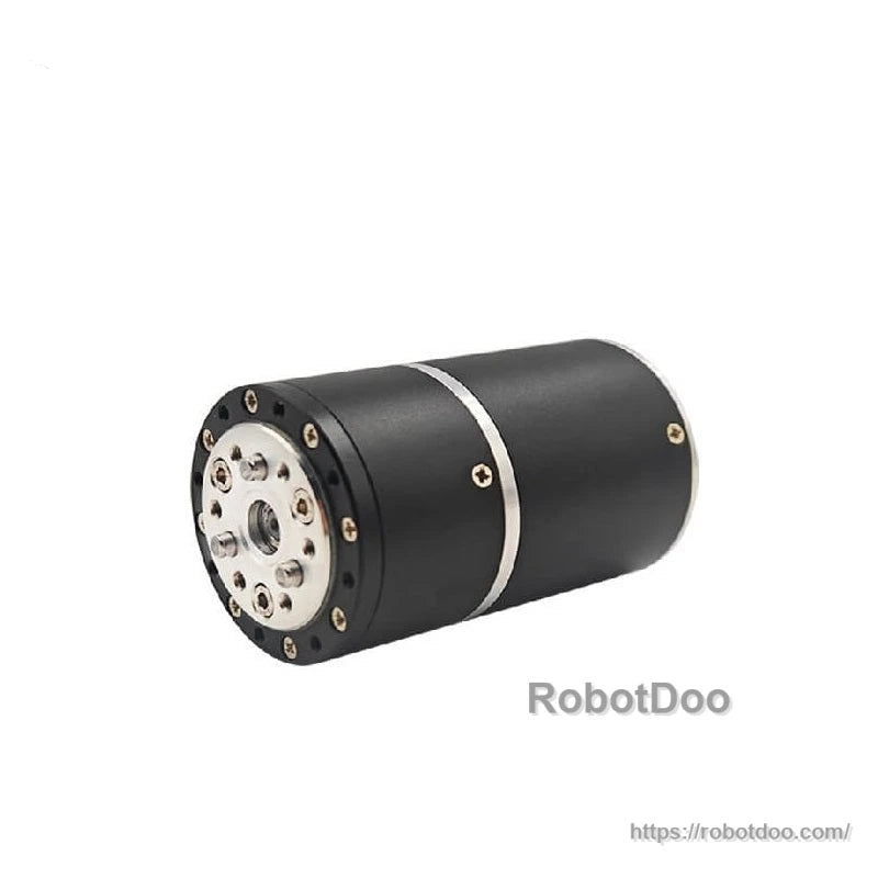 SteadyWin GIM3510-64 64:1 planetary reducer motor side view showing output flange and mounting screws