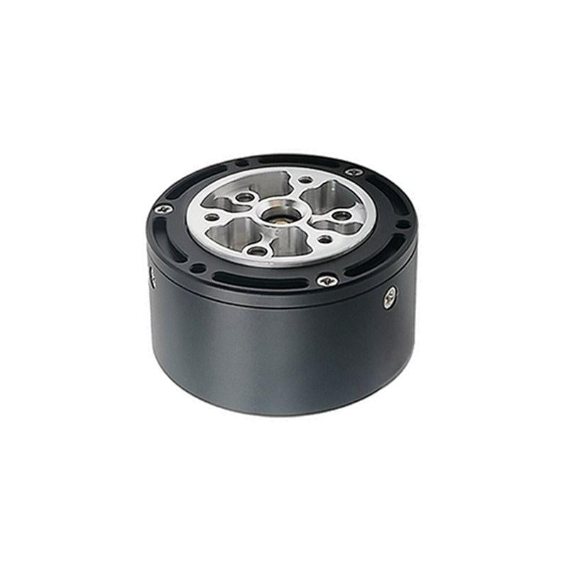 SteadyWin GIM4305-10 planetary reducer motor, angled view showing output flange and mounting holes
