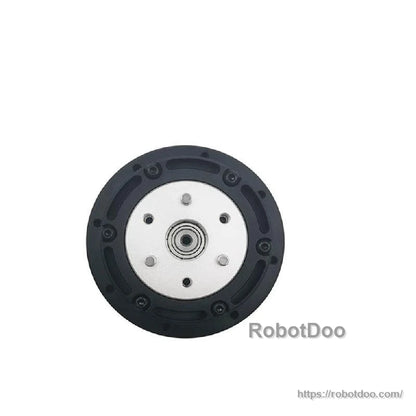 SteadyWin GIM6010-36 36:1 planetary reducer motor front face close-up with output shaft bearing and bolt pattern