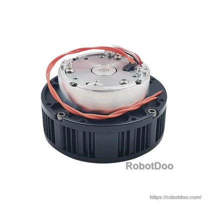Internal top assembly view with wiring leads and metal cover plate on the motor unit