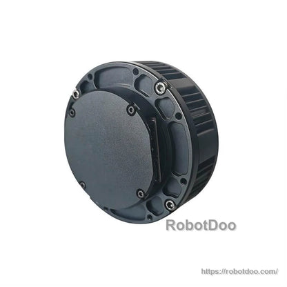 Back cover side view of the reducer motor housing with fasteners and cooling fins