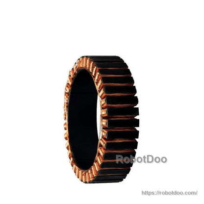 Motor stator ring side profile with exposed copper windings around the perimeter