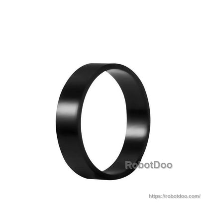 Black outer ring housing for the motor, side profile view