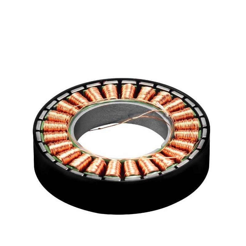 SteadyWin WK6010_11 36V motor stator top view with copper windings in black ring housing